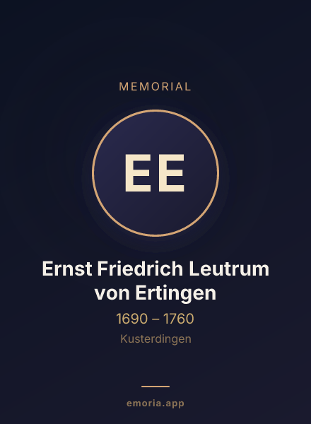 Memorial portrait of Ernst Friedrich Leutrum von Ertingen