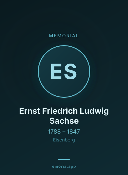 Memorial portrait of Ernst Friedrich Ludwig Sachse
