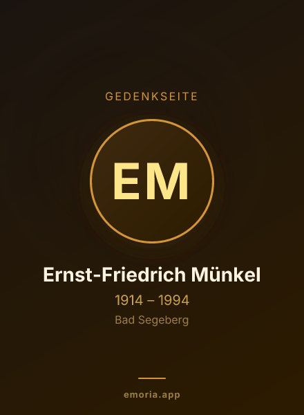 Gedenkportrait von Ernst-Friedrich Münkel