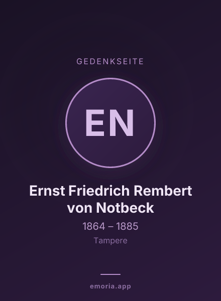 Gedenkportrait von Ernst Friedrich Rembert von Notbeck