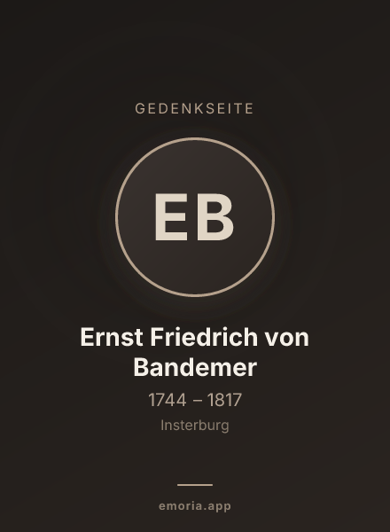 Gedenkportrait von Ernst Friedrich von Bandemer