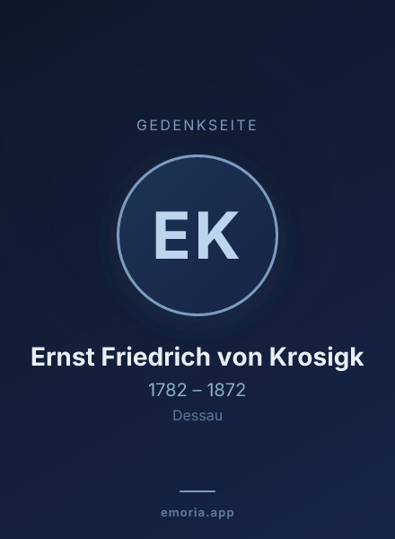 Gedenkportrait von Ernst Friedrich von Krosigk
