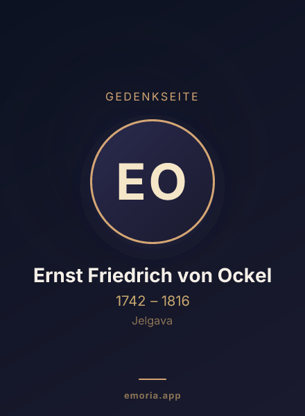 Gedenkportrait von Ernst Friedrich von Ockel