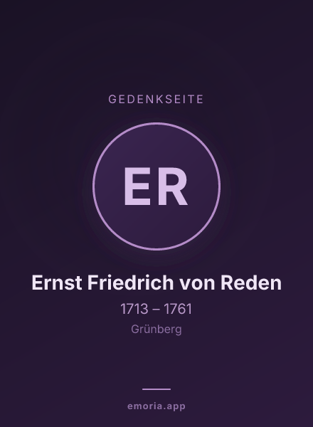 Gedenkportrait von Ernst Friedrich von Reden