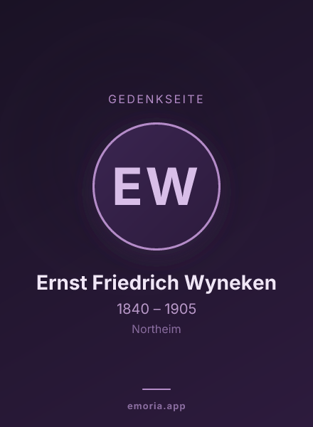 Gedenkportrait von Ernst Friedrich Wyneken
