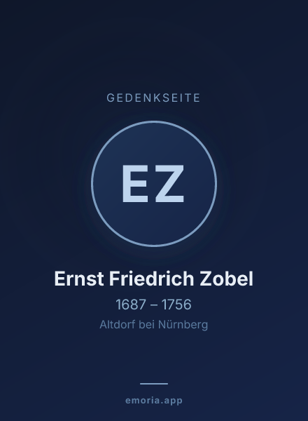 Gedenkportrait von Ernst Friedrich Zobel