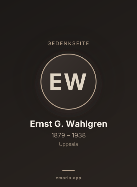 Gedenkportrait von Ernst G. Wahlgren