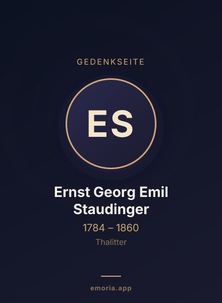 Gedenkportrait von Ernst Georg Emil Staudinger