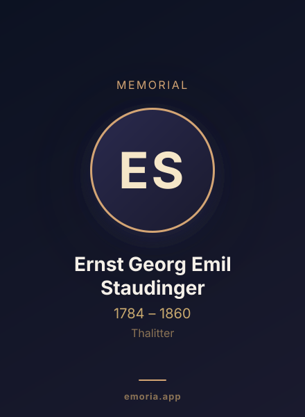 Memorial portrait of Ernst Georg Emil Staudinger