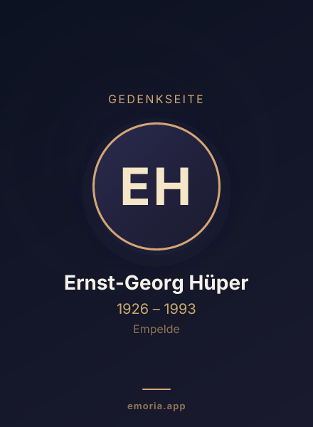 Gedenkportrait von Ernst-Georg Hüper
