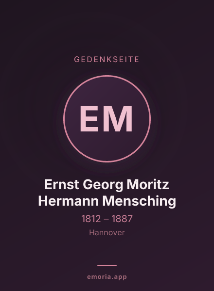 Gedenkportrait von Ernst Georg Moritz Hermann Mensching