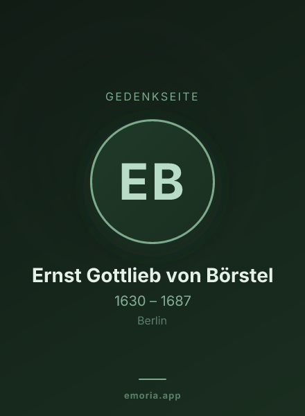 Gedenkportrait von Ernst Gottlieb von Börstel