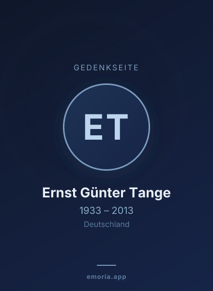 Gedenkportrait von Ernst Günter Tange