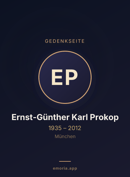 Gedenkportrait von Ernst-Günther Karl Prokop