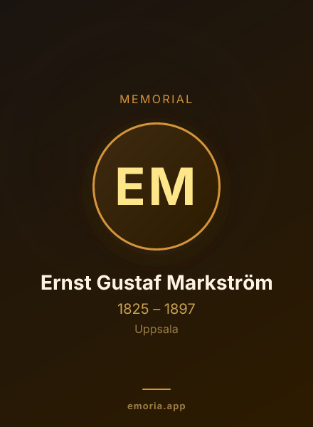 Memorial portrait of Ernst Gustaf Markström