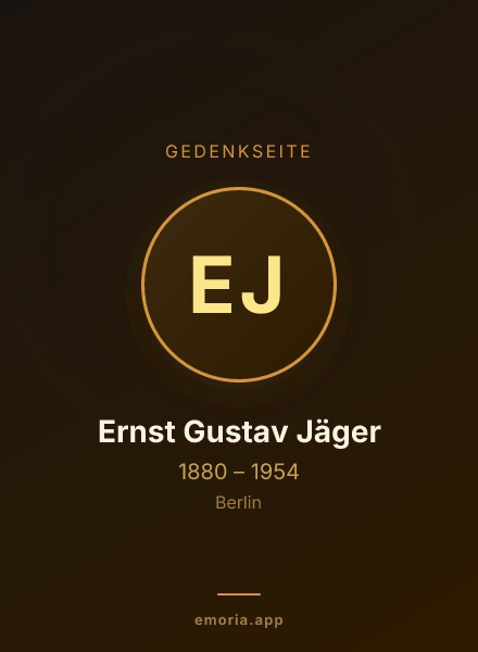 Gedenkportrait von Ernst Gustav Jäger