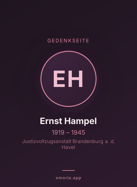 Gedenkportrait von Ernst Hampel