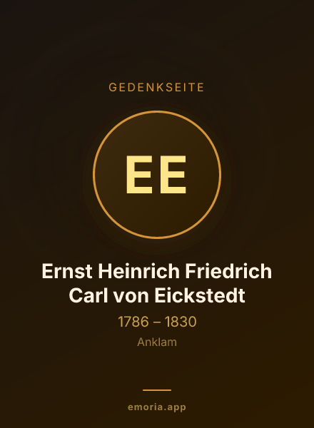 Gedenkportrait von Ernst Heinrich Friedrich Carl von Eickstedt
