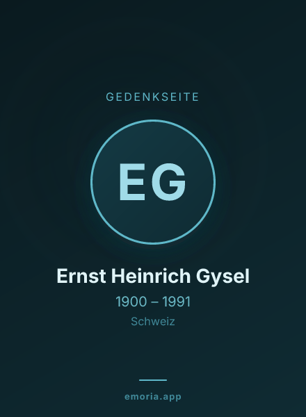Gedenkportrait von Ernst Heinrich Gysel