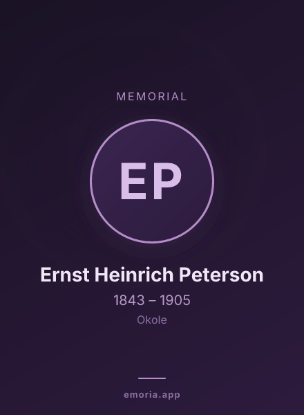 Memorial portrait of Ernst Heinrich Peterson