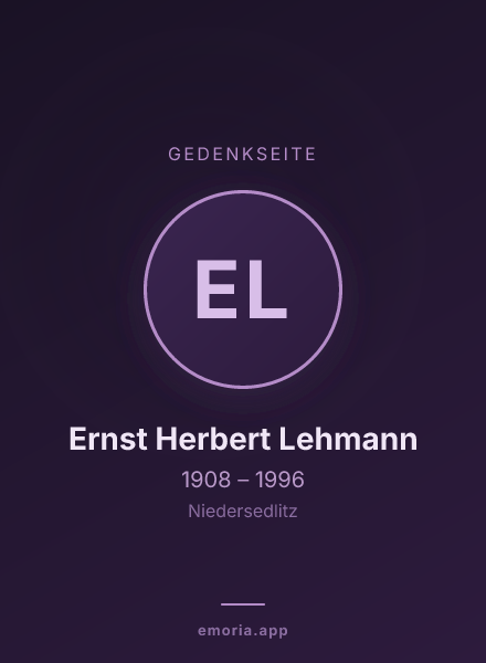 Gedenkportrait von Ernst Herbert Lehmann