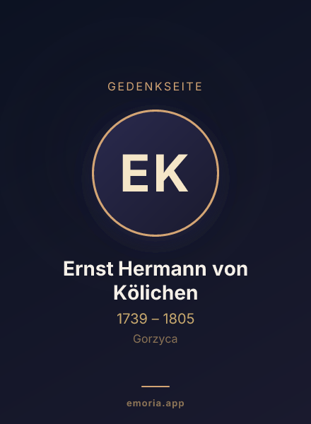 Gedenkportrait von Ernst Hermann von Kölichen