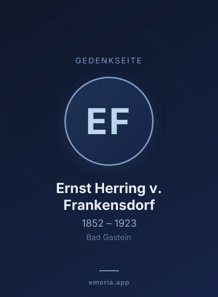 Gedenkportrait von Ernst Herring v. Frankensdorf