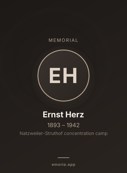 Memorial portrait of Ernst Herz