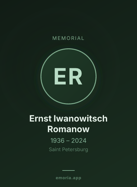 Memorial portrait of Ernst Iwanowitsch Romanow