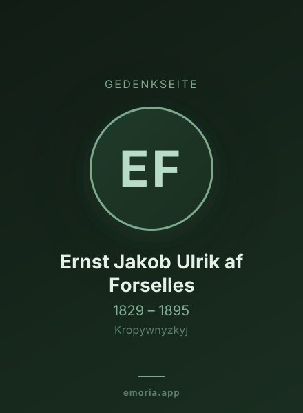 Gedenkportrait von Ernst Jakob Ulrik af Forselles
