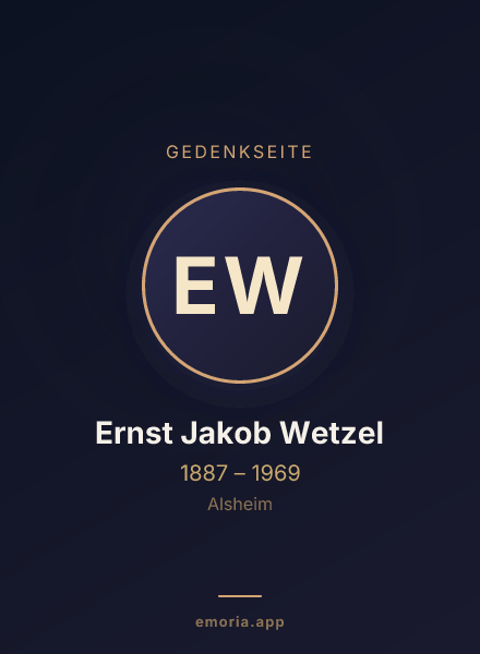 Gedenkportrait von Ernst Jakob Wetzel