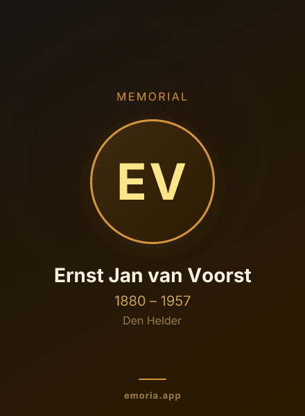 Memorial portrait of Ernst Jan van Voorst