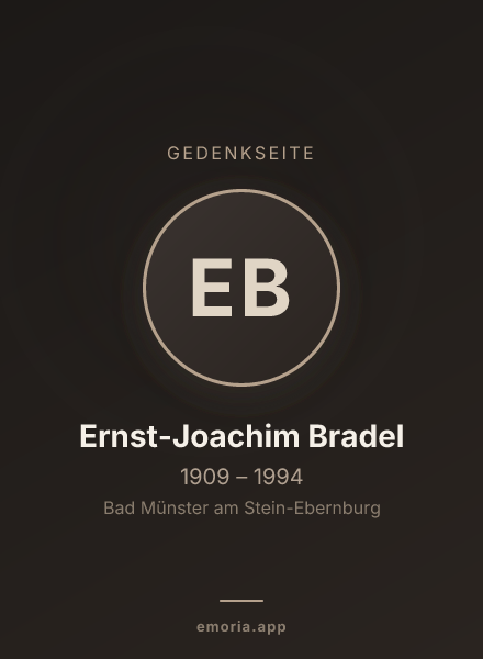 Gedenkportrait von Ernst-Joachim Bradel