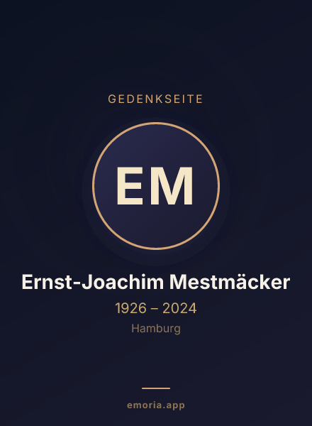 Gedenkportrait von Ernst-Joachim Mestmäcker