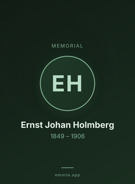 Memorial portrait of Ernst Johan Holmberg