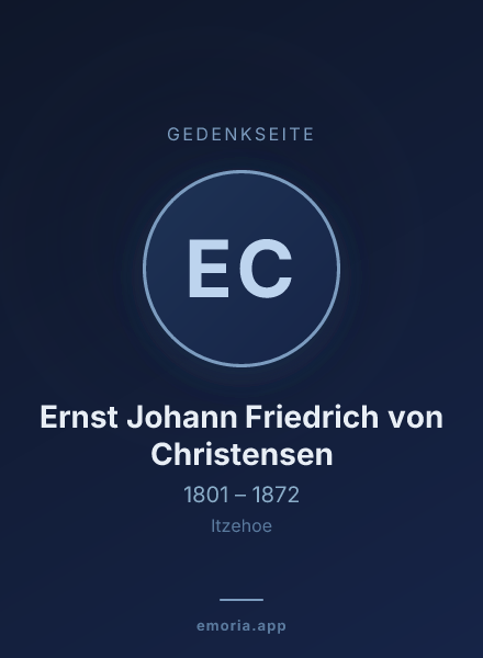 Gedenkportrait von Ernst Johann Friedrich von Christensen