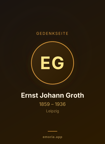 Gedenkportrait von Ernst Johann Groth