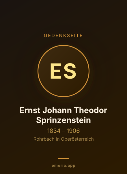 Gedenkportrait von Ernst Johann Theodor Sprinzenstein