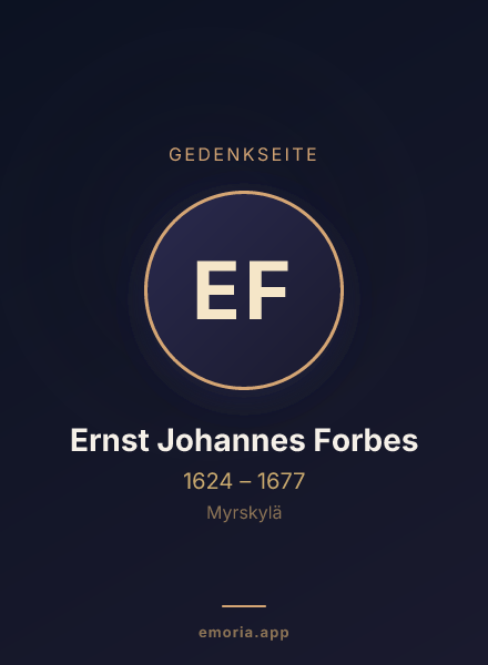 Gedenkportrait von Ernst Johannes Forbes