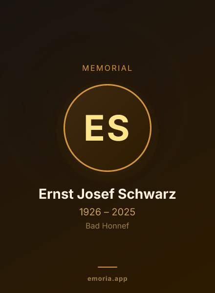 Memorial portrait of Ernst Josef Schwarz