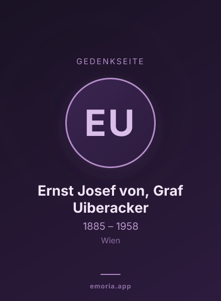 Gedenkportrait von Ernst Josef von, Graf Uiberacker
