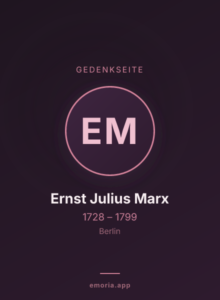 Gedenkportrait von Ernst Julius Marx