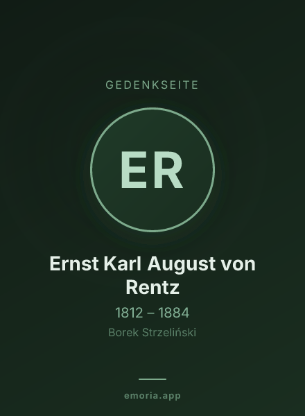 Gedenkportrait von Ernst Karl August von Rentz