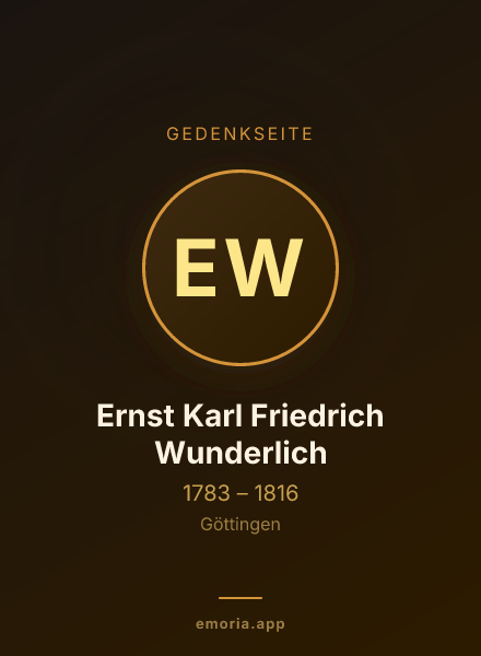 Gedenkportrait von Ernst Karl Friedrich Wunderlich