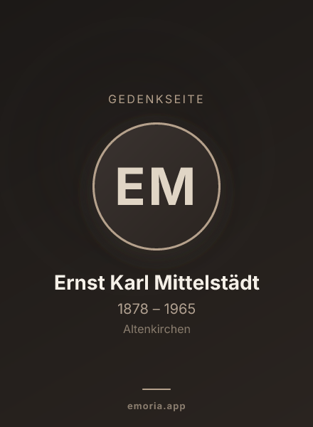 Gedenkportrait von Ernst Karl Mittelstädt