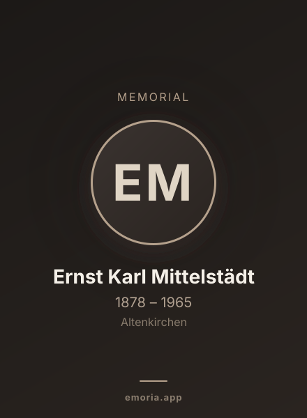 Memorial portrait of Ernst Karl Mittelstädt
