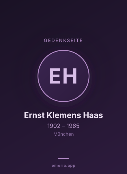 Gedenkportrait von Ernst Klemens Haas