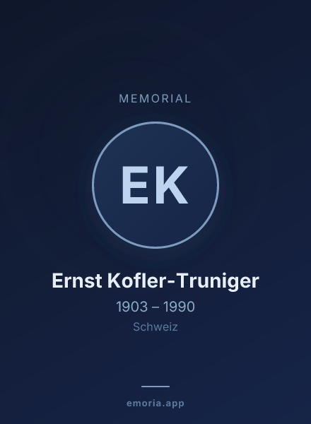 Memorial portrait of Ernst Kofler-Truniger