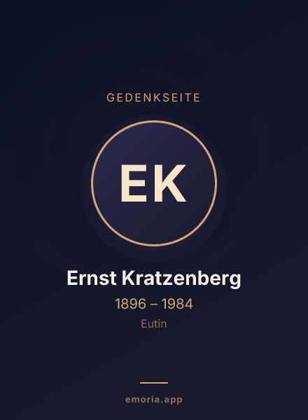 Gedenkportrait von Ernst Kratzenberg
