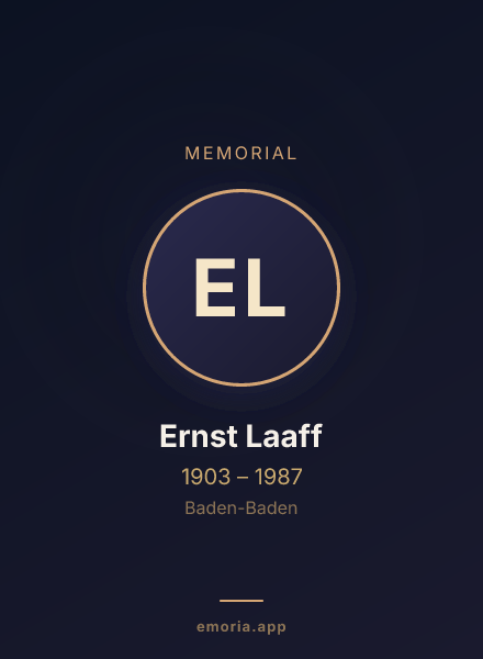 Memorial portrait of Ernst Laaff